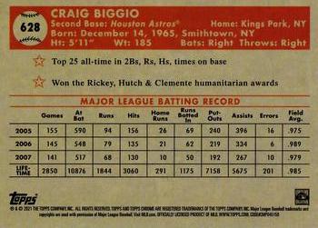 2021 Topps Chrome Platinum Anniversary #628 Craig Biggio Back