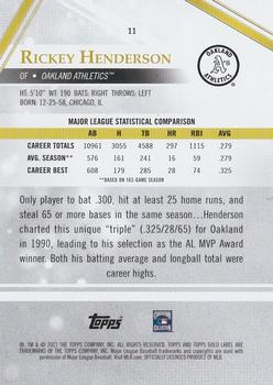 2021 Topps Gold Label #11 Rickey Henderson Back