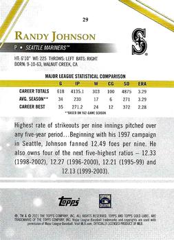 2021 Topps Gold Label #29 Randy Johnson Back