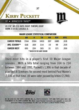 2021 Topps Gold Label #37 Kirby Puckett Back