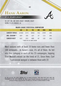 2021 Topps Gold Label #40 Hank Aaron Back