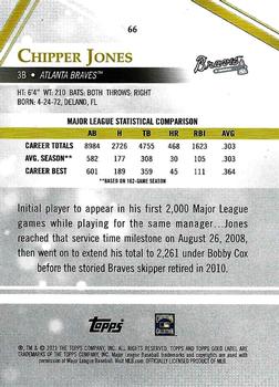 2021 Topps Gold Label #66 Chipper Jones Back