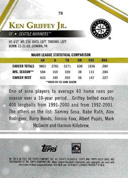 2021 Topps Gold Label #78 Ken Griffey Jr. Back