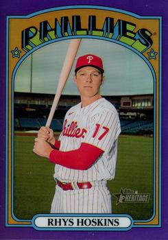 2021 Topps Heritage - Chrome Purple Refractor #19 Rhys Hoskins Front