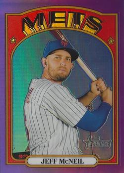 2021 Topps Heritage - Chrome Purple Refractor #316 Jeff McNeil Front