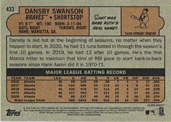 2021 Topps Heritage - Chrome Purple Refractor #433 Dansby Swanson Back