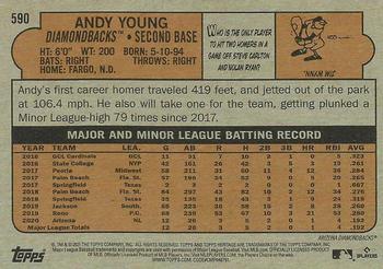 2021 Topps Heritage - Chrome Purple Refractor #590 Andy Young Back