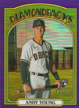 2021 Topps Heritage - Chrome Purple Refractor #590 Andy Young Front