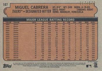 2021 Topps Heritage - Chrome Refractor #107 Miguel Cabrera Back