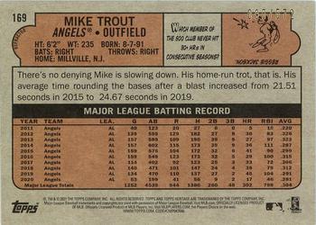2021 Topps Heritage - Chrome Refractor #169 Mike Trout Back