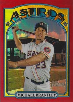 2021 Topps Heritage - Chrome Red Refractor #54 Michael Brantley Front