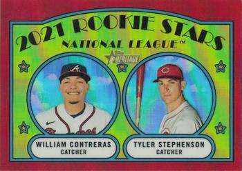2021 Topps Heritage - Chrome Red Refractor #81 Tyler Stephenson / William Contreras Front