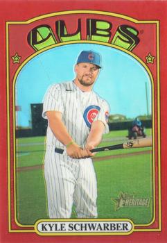 2021 Topps Heritage - Chrome Red Refractor #139 Kyle Schwarber Front
