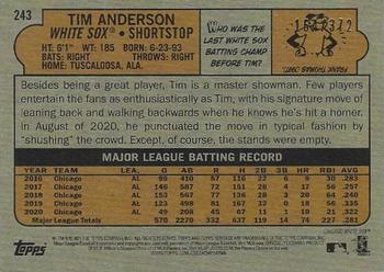 2021 Topps Heritage - Chrome Red Refractor #243 Tim Anderson Back