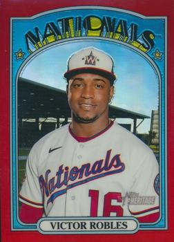 2021 Topps Heritage - Chrome Red Refractor #470 Victor Robles Front