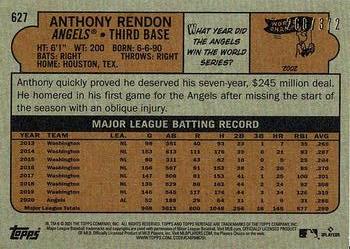 2021 Topps Heritage - Chrome Red Refractor #627 Anthony Rendon Back