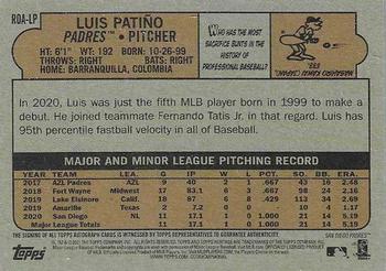 2021 Topps Heritage - Real One Autographs #ROA-LP Luis Patiño Back