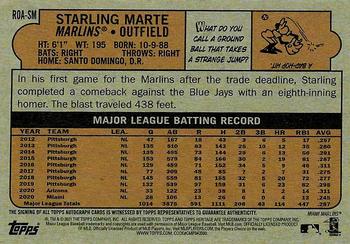 2021 Topps Heritage - Real One Autographs #ROA-SM Starling Marte Back