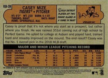 2021 Topps Heritage - Real One Autographs Special Edition Red Ink #ROA-CM Casey Mize Back