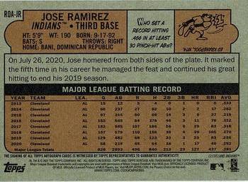 2021 Topps Heritage - Real One Autographs Special Edition Red Ink #ROA-JR Jose Ramirez Back