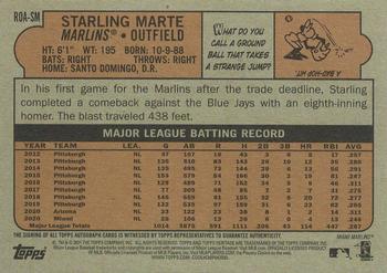 2021 Topps Heritage - Real One Autographs Special Edition Red Ink #ROA-SM Starling Marte Back