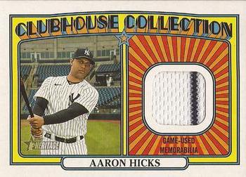 2021 Topps Heritage - Clubhouse Collection Relics #CCR-AH Aaron Hicks Front