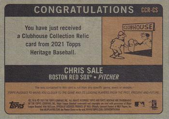 2021 Topps Heritage - Clubhouse Collection Relics #CCR-CS Chris Sale Back