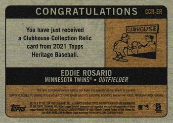 2021 Topps Heritage - Clubhouse Collection Relics #CCR-ER Eddie Rosario Back