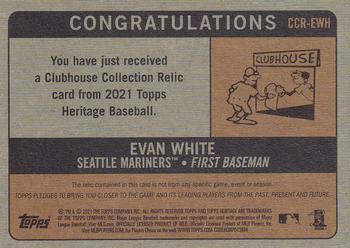 2021 Topps Heritage - Clubhouse Collection Relics #CCR-EWH Evan White Back