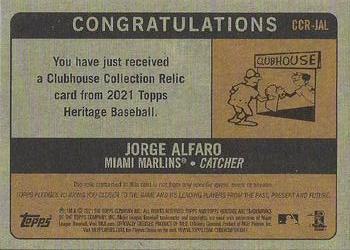2021 Topps Heritage - Clubhouse Collection Relics #CCR-JAL Jorge Alfaro Back