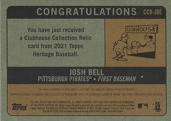 2021 Topps Heritage - Clubhouse Collection Relics #CCR-JBE Josh Bell Back