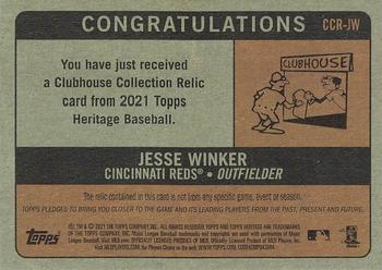 2021 Topps Heritage - Clubhouse Collection Relics #CCR-JW Jesse Winker Back