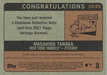 2021 Topps Heritage - Clubhouse Collection Relics #CCR-MTA Masahiro Tanaka Back