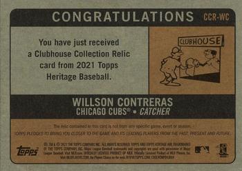 2021 Topps Heritage - Clubhouse Collection Relics #CCR-WC Willson Contreras Back