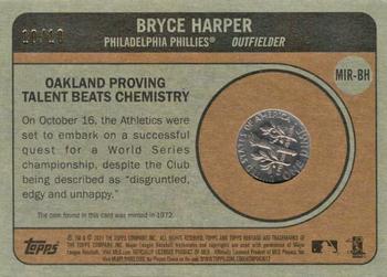 2021 Topps Heritage - 1972 Mint Relics Dime #MIR-BH Bryce Harper Back