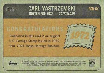 2021 Topps Heritage - 1972 U.S. Postage Stamp Relics #PSR-CY Carl Yastrzemski Back