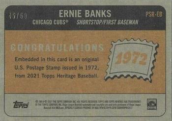 2021 Topps Heritage - 1972 U.S. Postage Stamp Relics #PSR-EB Ernie Banks Back
