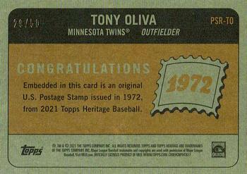 2021 Topps Heritage - 1972 U.S. Postage Stamp Relics #PSR-TO Tony Oliva Back