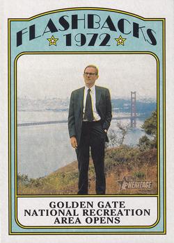2021 Topps Heritage - News Flashbacks #NF-GGB Golden Gate National Recreation Area Opens Front