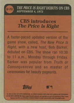 2021 Topps Heritage - News Flashbacks #NF-PIR The Price Is Right Airs on CBS Back
