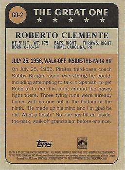 2021 Topps Heritage - The Great One #GO-2 Roberto Clemente Back
