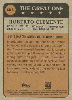 2021 Topps Heritage - The Great One #GO-8 Roberto Clemente Back