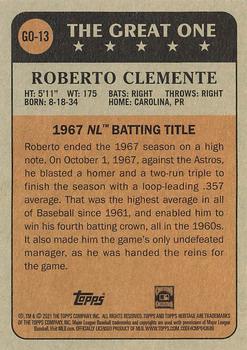 2021 Topps Heritage - The Great One #GO-13 Roberto Clemente Back