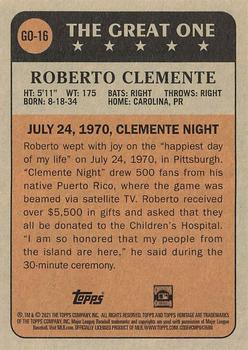 2021 Topps Heritage - The Great One #GO-16 Roberto Clemente Back