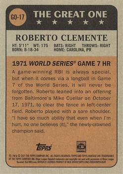 2021 Topps Heritage - The Great One #GO-17 Roberto Clemente Back