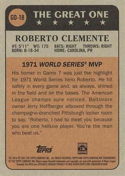 2021 Topps Heritage - The Great One #GO-18 Roberto Clemente Back
