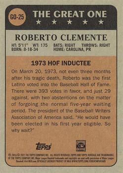2021 Topps Heritage - The Great One #GO-25 Roberto Clemente Back