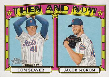 2021 Topps Heritage - Then and Now #TN-2 Tom Seaver / Jacob deGrom Front