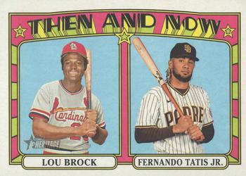 2021 Topps Heritage - Then and Now #TN-6 Lou Brock / Fernando Tatis Jr. Front