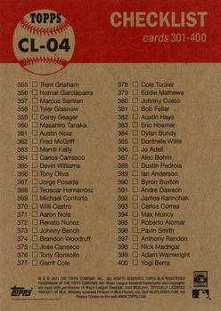 2021 Topps Living - Checklists #CL-04 Checklist 301-400 Back